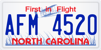 NC license plate AFM4520