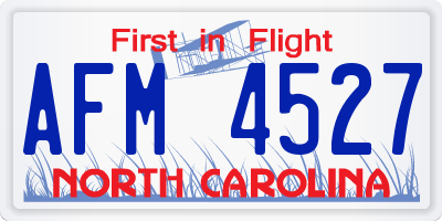 NC license plate AFM4527