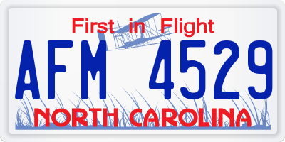 NC license plate AFM4529