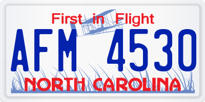 NC license plate AFM4530