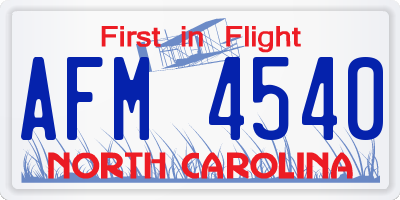 NC license plate AFM4540