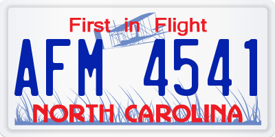 NC license plate AFM4541
