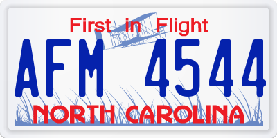 NC license plate AFM4544