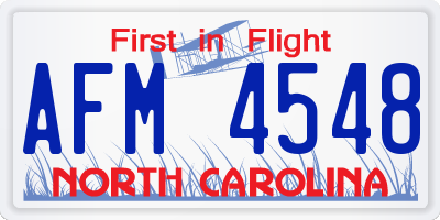 NC license plate AFM4548