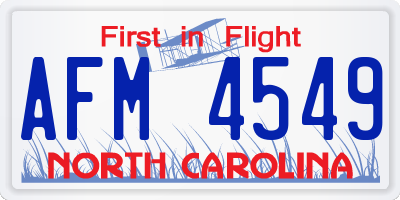 NC license plate AFM4549