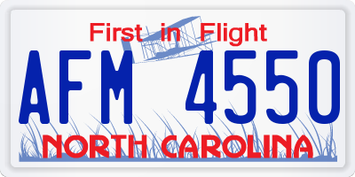 NC license plate AFM4550