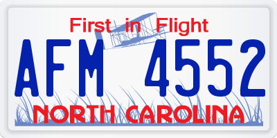 NC license plate AFM4552