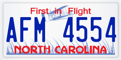 NC license plate AFM4554