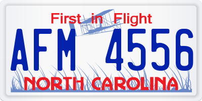 NC license plate AFM4556