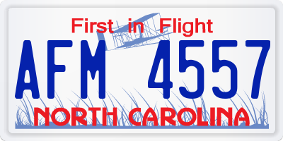 NC license plate AFM4557