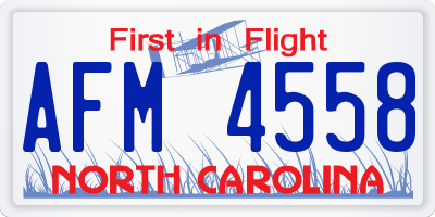 NC license plate AFM4558