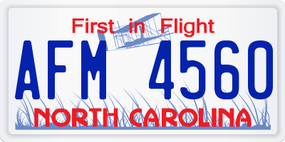 NC license plate AFM4560