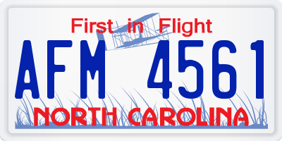 NC license plate AFM4561
