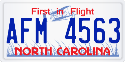 NC license plate AFM4563