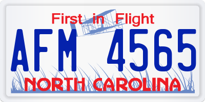 NC license plate AFM4565