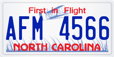 NC license plate AFM4566