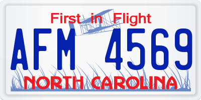 NC license plate AFM4569
