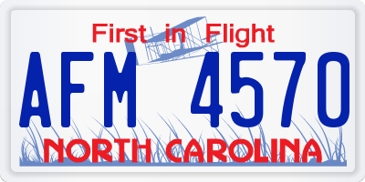 NC license plate AFM4570