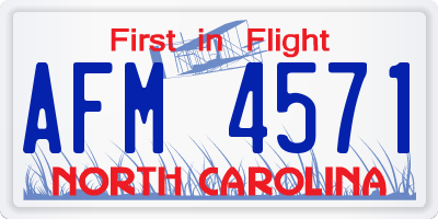 NC license plate AFM4571