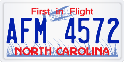 NC license plate AFM4572
