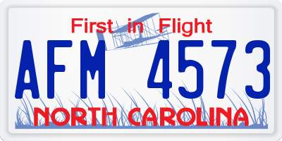 NC license plate AFM4573