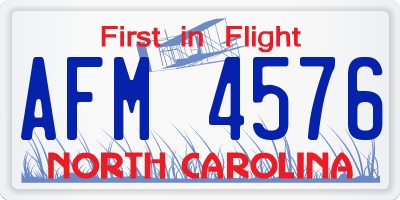 NC license plate AFM4576
