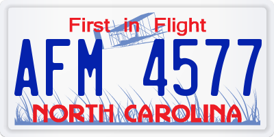 NC license plate AFM4577