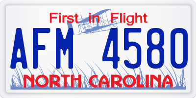 NC license plate AFM4580