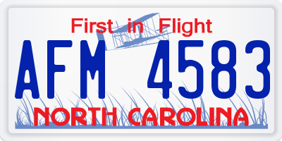 NC license plate AFM4583