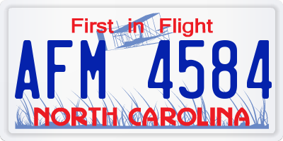 NC license plate AFM4584