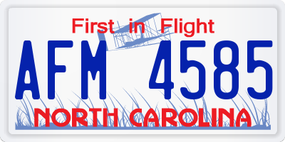 NC license plate AFM4585