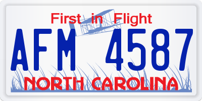 NC license plate AFM4587