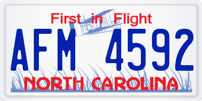 NC license plate AFM4592