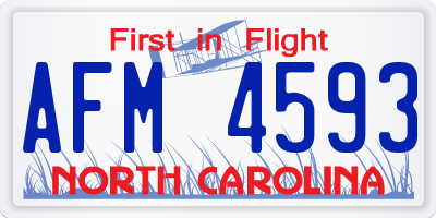 NC license plate AFM4593