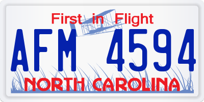NC license plate AFM4594
