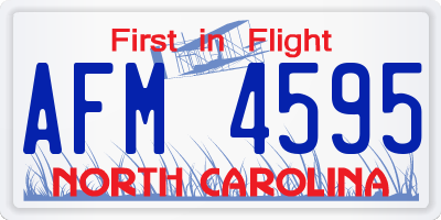 NC license plate AFM4595