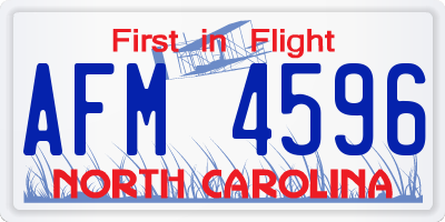 NC license plate AFM4596