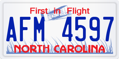NC license plate AFM4597