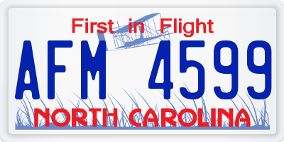 NC license plate AFM4599