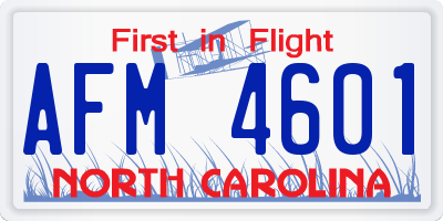 NC license plate AFM4601