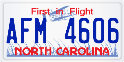 NC license plate AFM4606