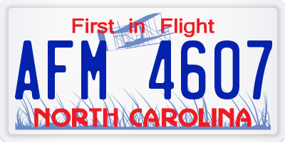NC license plate AFM4607