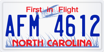 NC license plate AFM4612