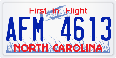 NC license plate AFM4613