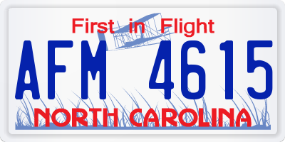 NC license plate AFM4615