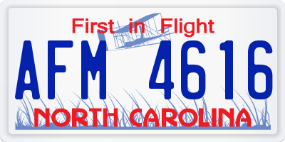 NC license plate AFM4616