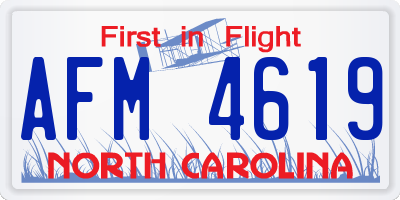 NC license plate AFM4619