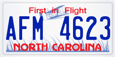 NC license plate AFM4623