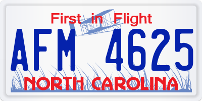 NC license plate AFM4625