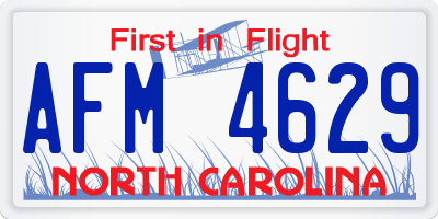 NC license plate AFM4629
